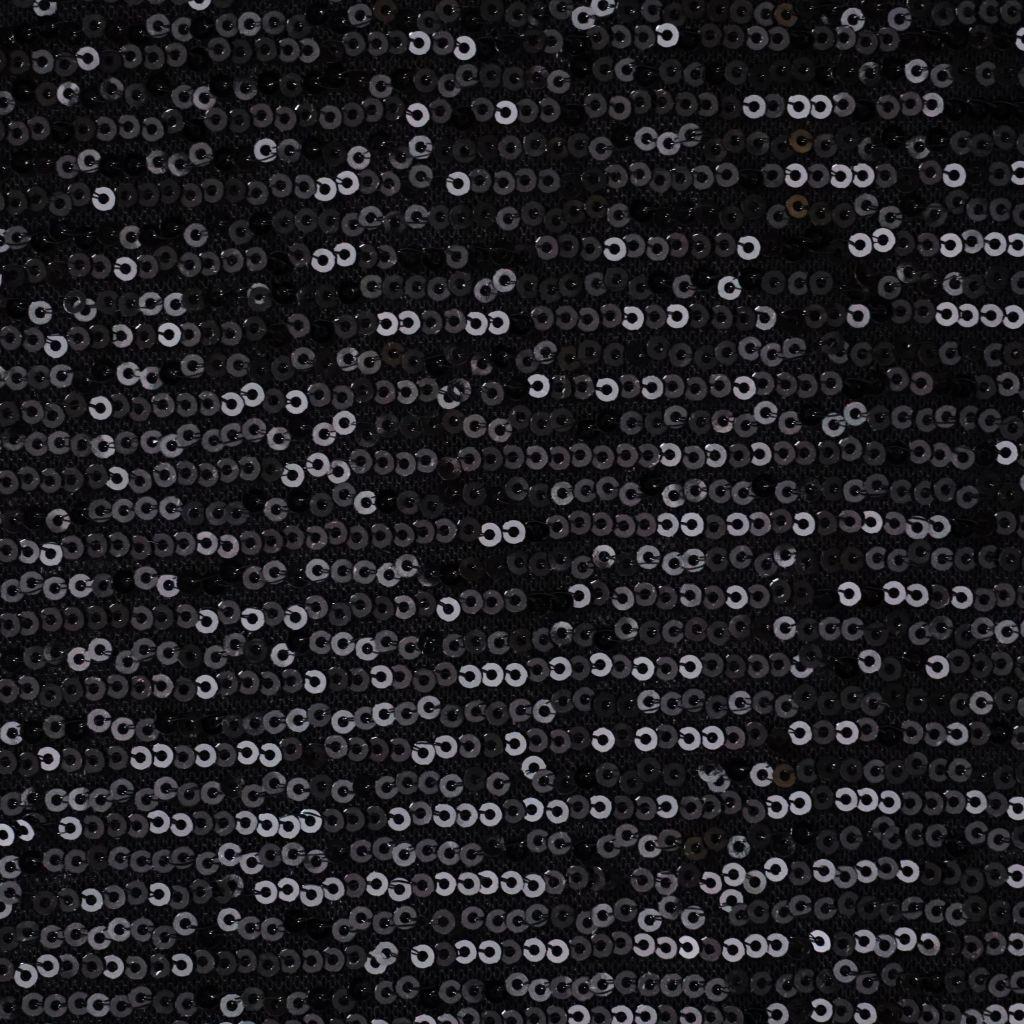 Paillettenstoff Mesh mit kleinen Pailletten allover schwarz